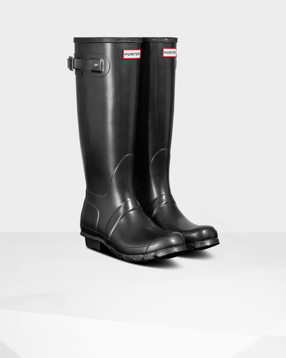 Botas de Lluvia Altas Hunter Mujer - Original Pearlized - Negros - XEJUSRB-02